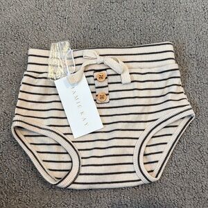 Jamie Kay Black and Cream Striped Diaper Cover